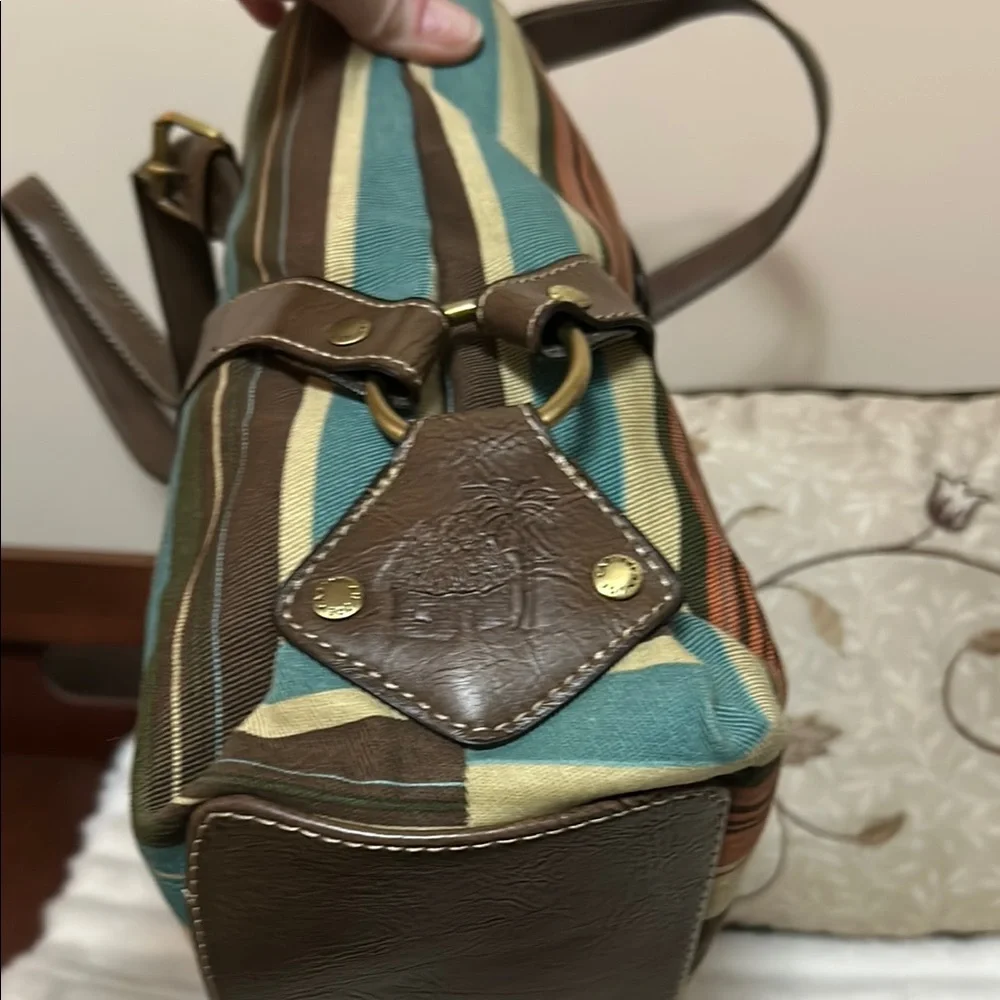 Caribbean Joe Striped Tote Bag EUC - Picture 5 of 12